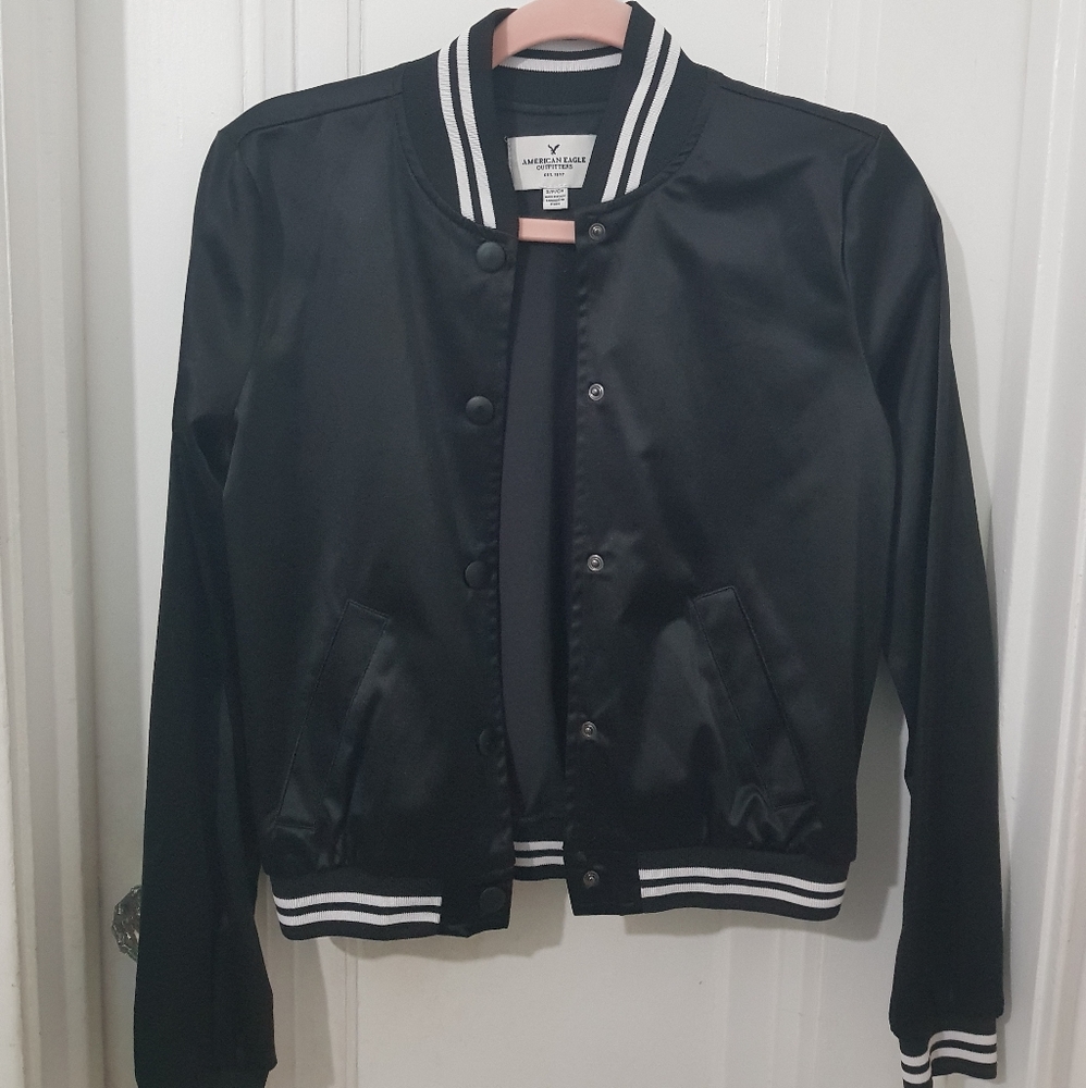 AE Black Varsity Bomber Jacket